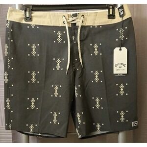Billabong Recycler Sunday's‎ Pro Board Shorts Men's 34 Black Tan Aztec Print NWT